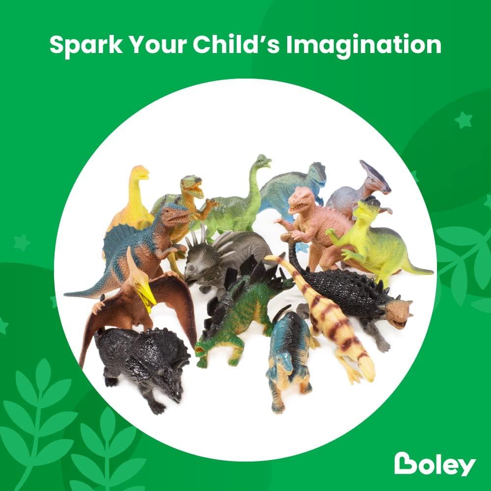 Paquete de 15 Dinosaurios de Juguete Boley - 18 cm