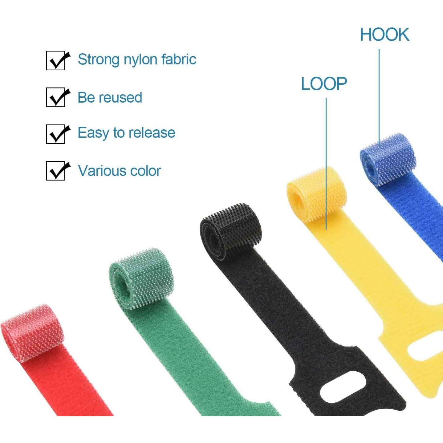 Bridas de Cable Reutilizables Hmrope 60PCS 15cm Microfibra