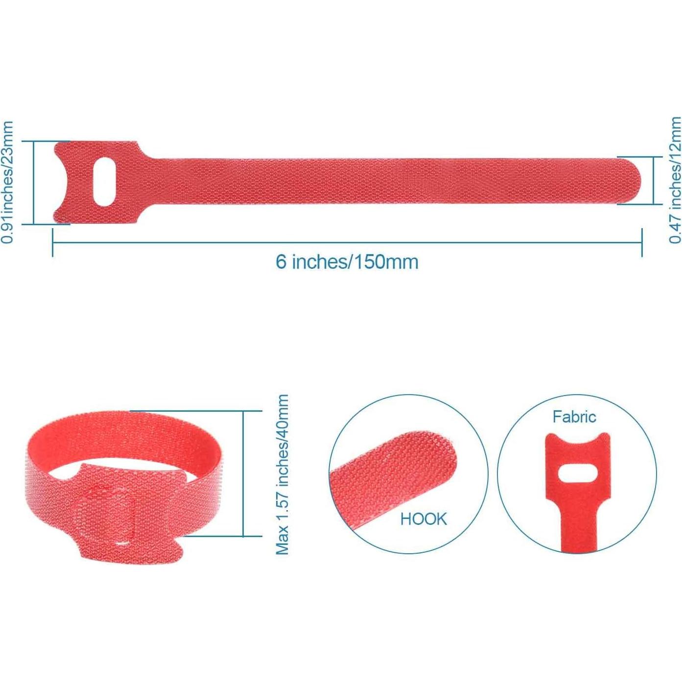 Bridas de Cable Reutilizables Hmrope 60PCS 15cm Microfibra