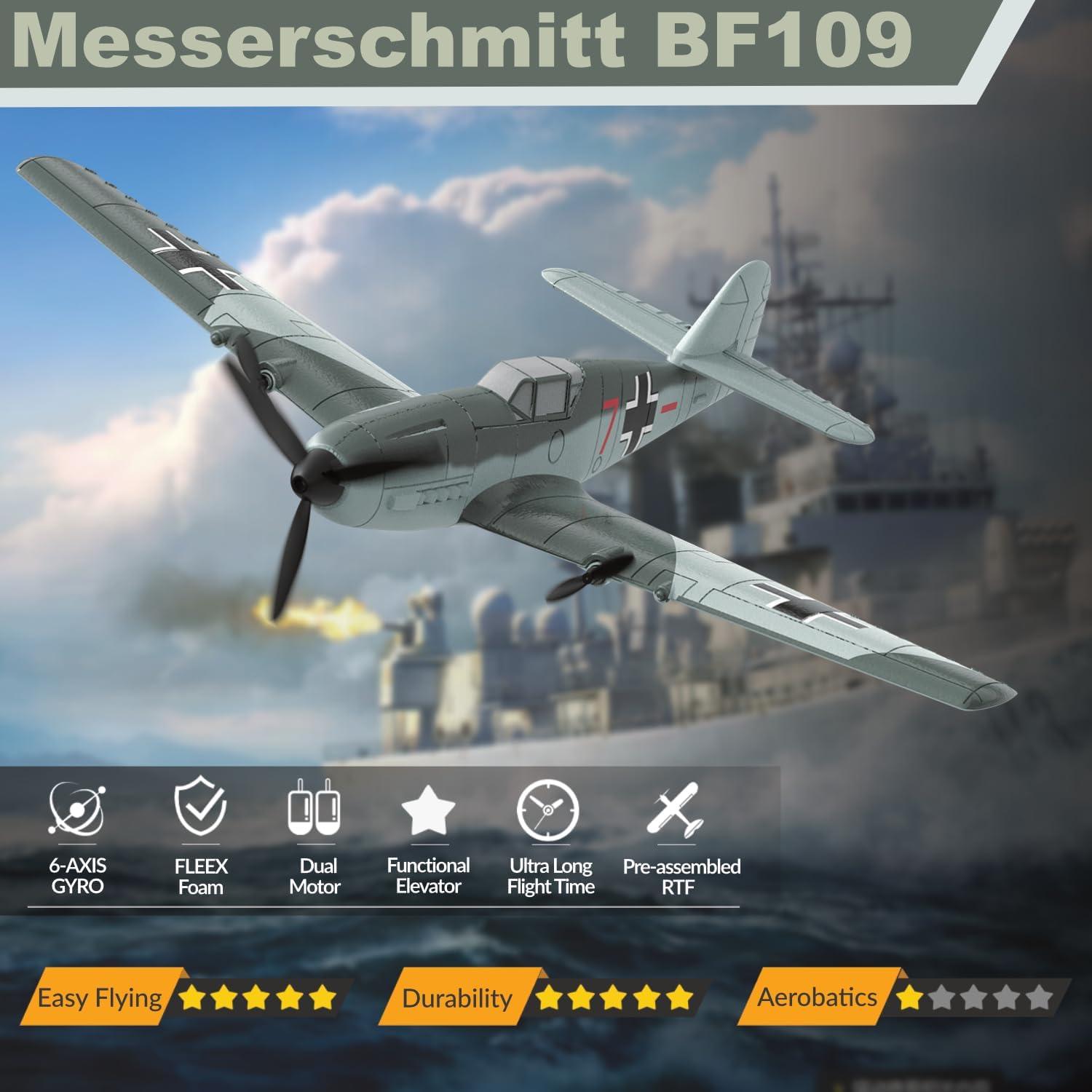 Avián RC ANBURI BF-109 3 Canales 2.4GHz Estabilizador