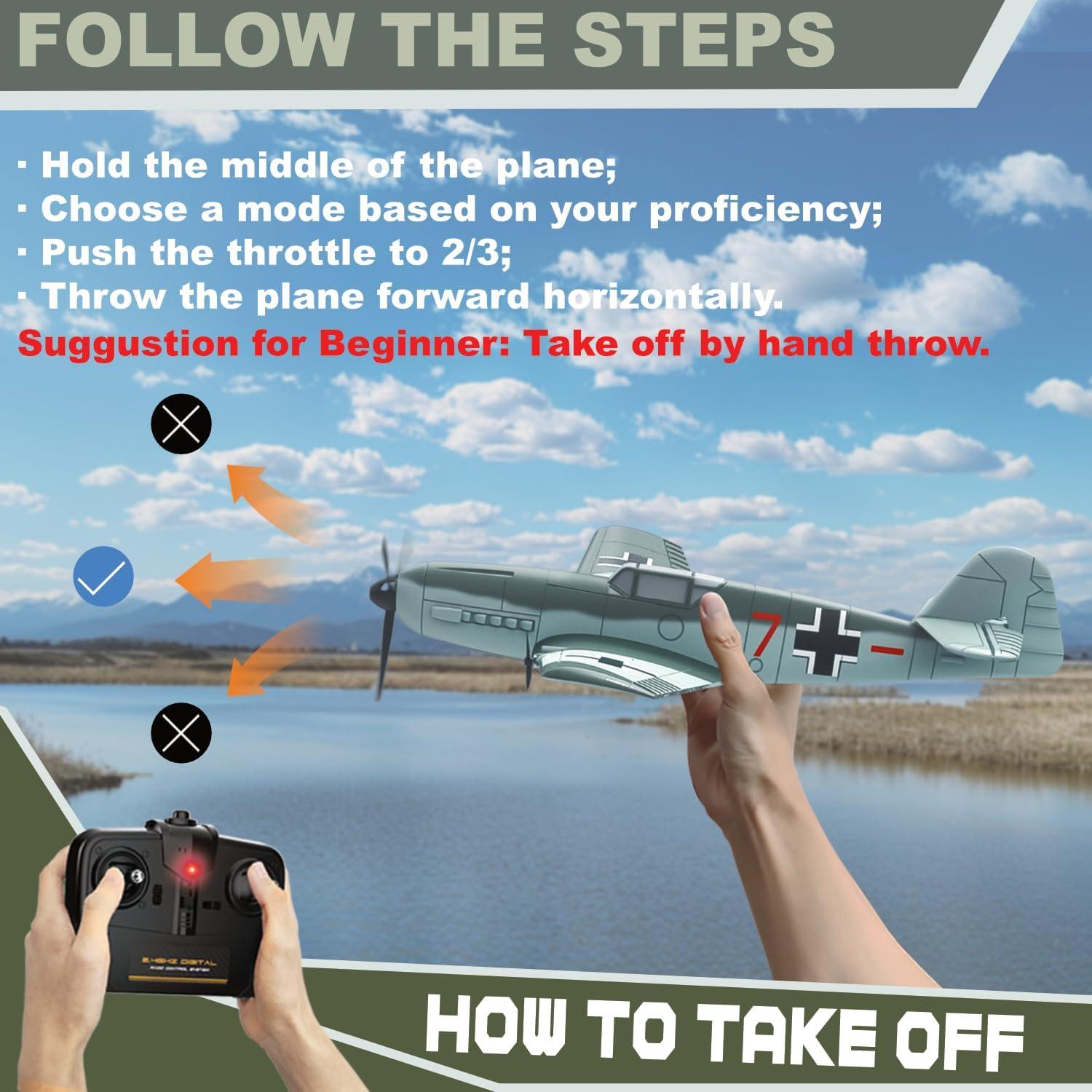 Avián RC ANBURI BF-109 3 Canales 2.4GHz Estabilizador