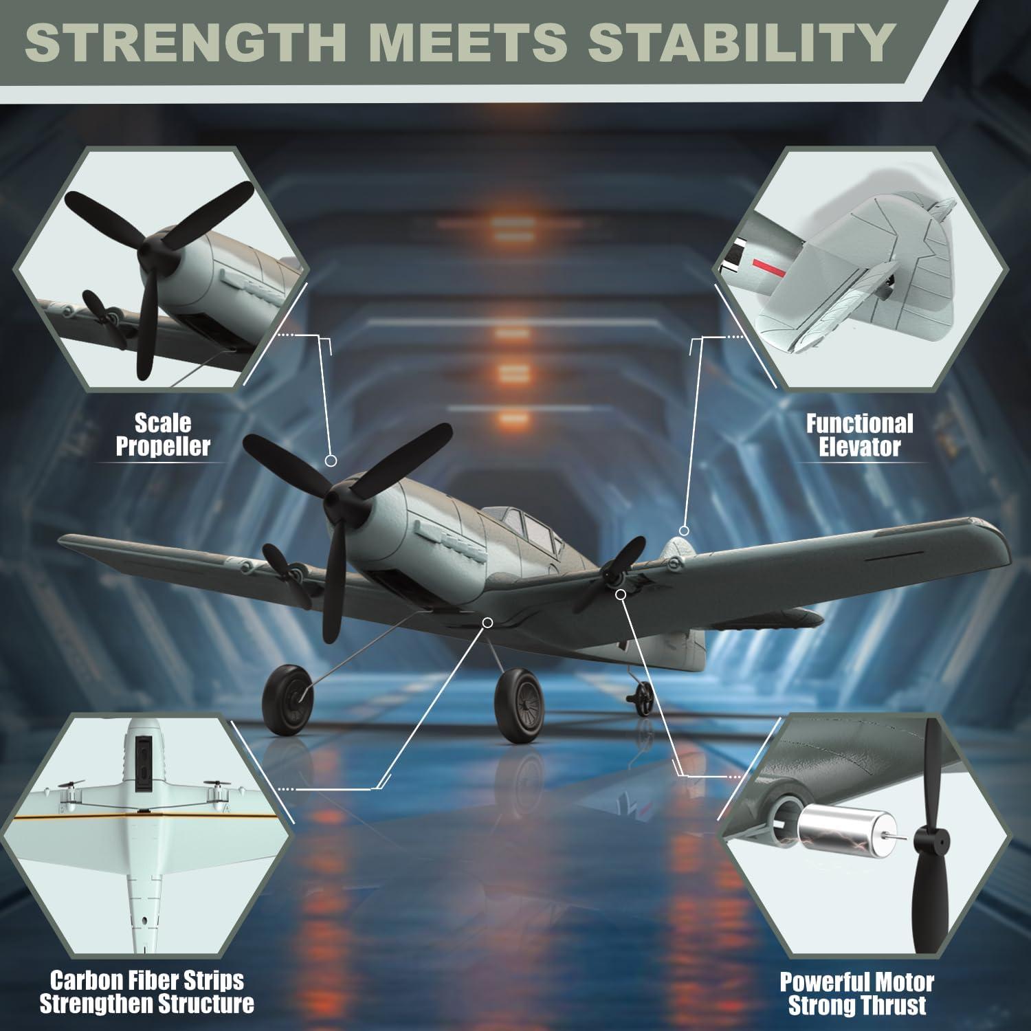 Avián RC ANBURI BF-109 3 Canales 2.4GHz Estabilizador