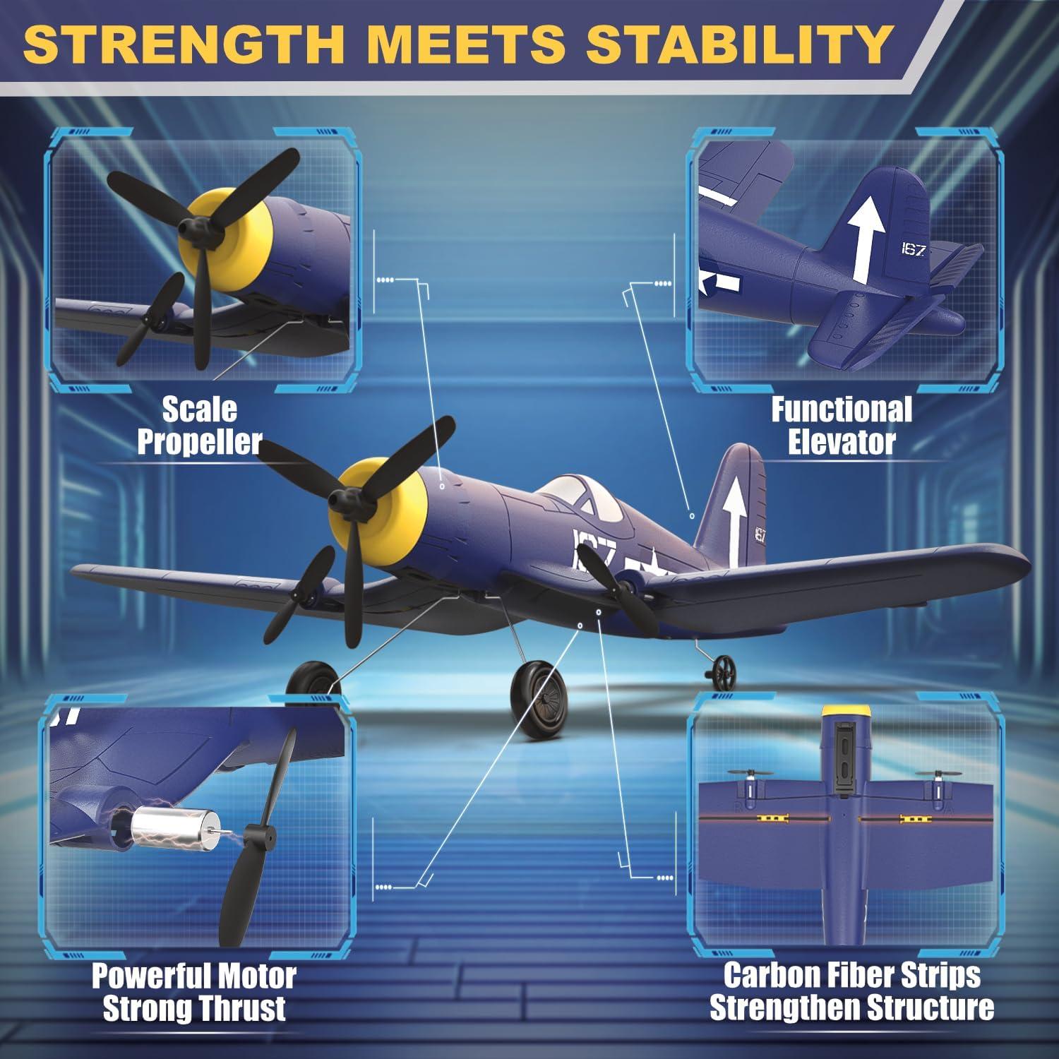 Avián RC ANBURI F4U 2 Baterías 3 Canales 2.4GHz