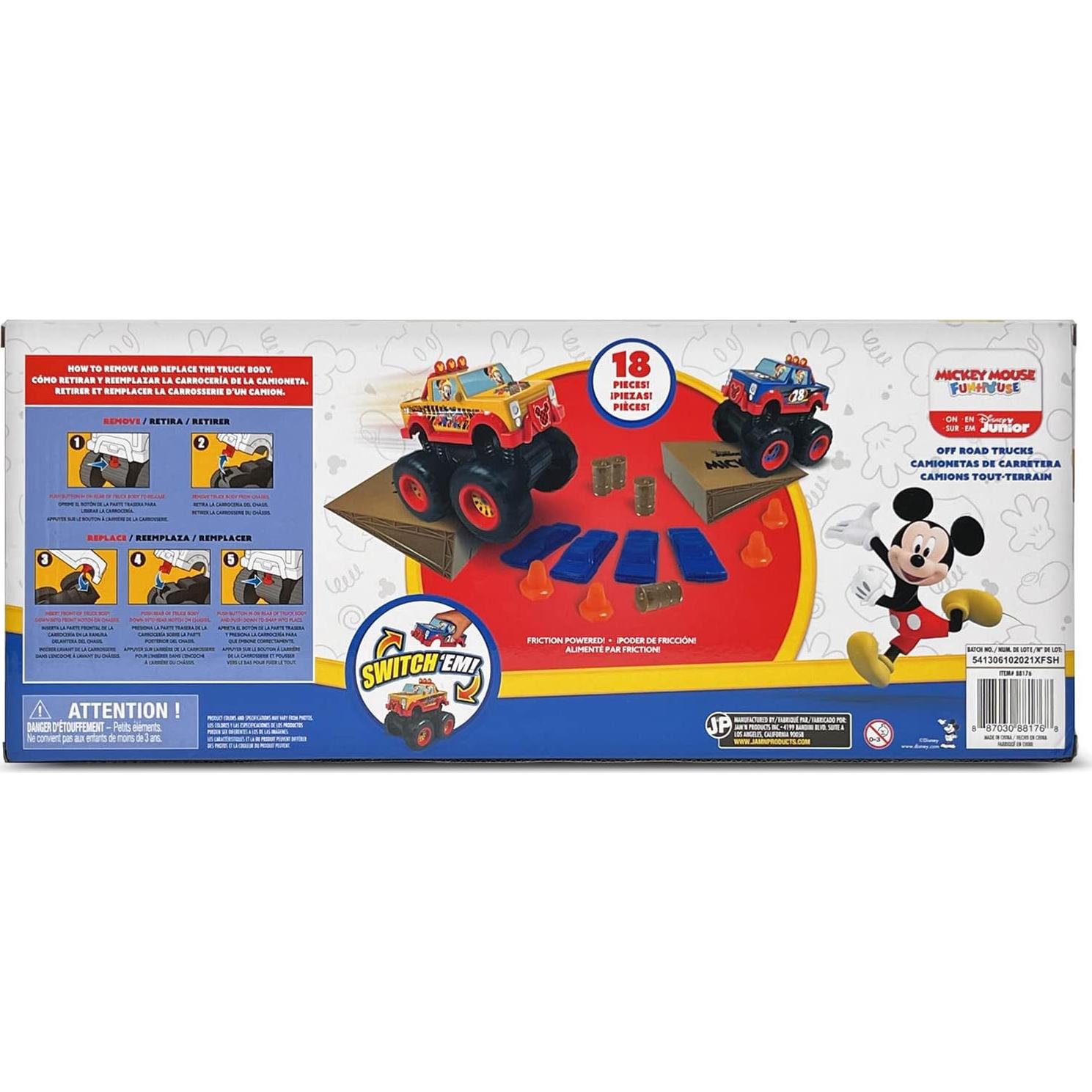 Juego de Camiones Monstruo Disney Junior Mickey 18 Piezas