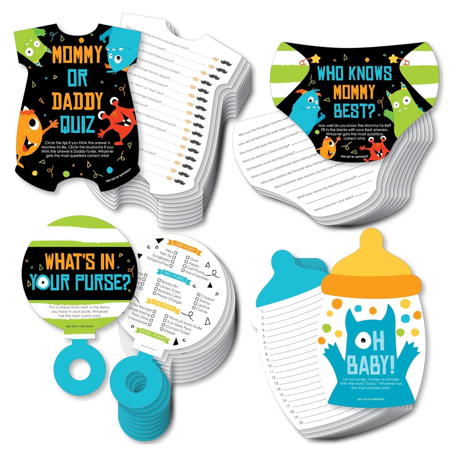 Paquete Gamerific Fiesta de Monstruos - 4 Juegos Baby Shower