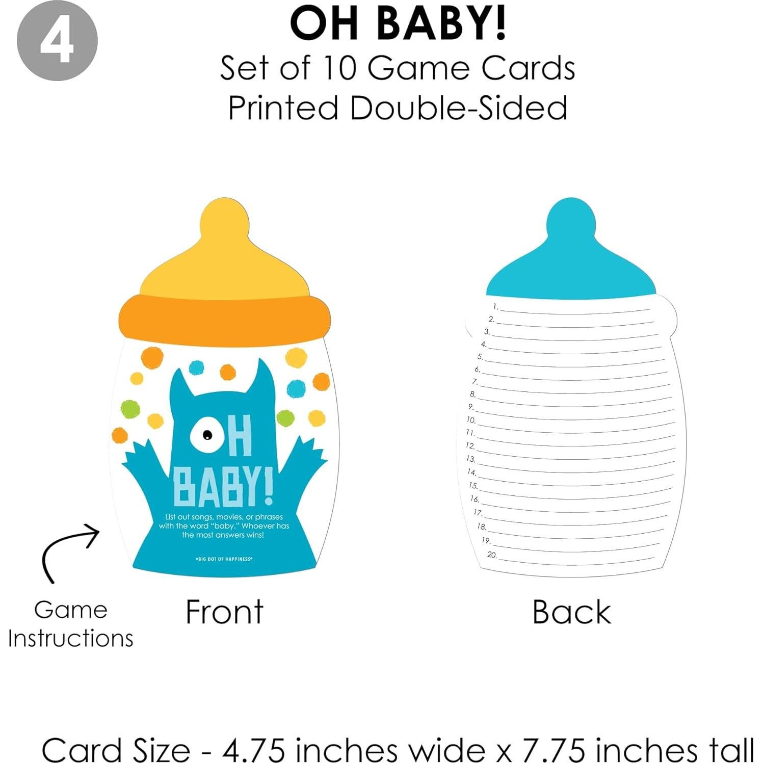 Paquete Gamerific Fiesta de Monstruos - 4 Juegos Baby Shower