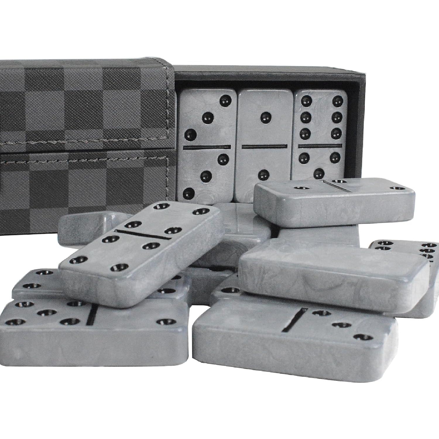 Juego de Dominó Doble Seis Vovotuzzi 28 Piezas Gris