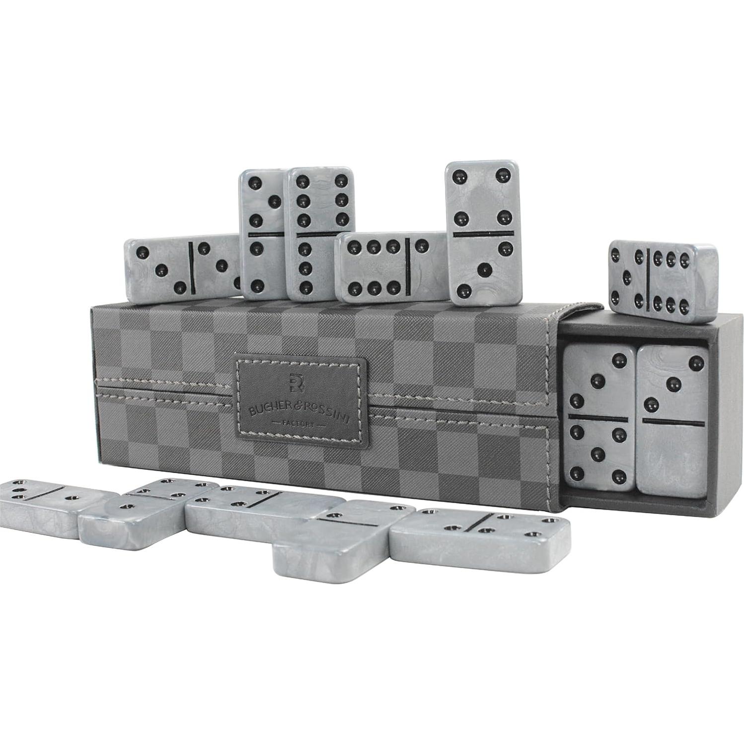 Juego de Dominó Doble Seis Vovotuzzi 28 Piezas Gris