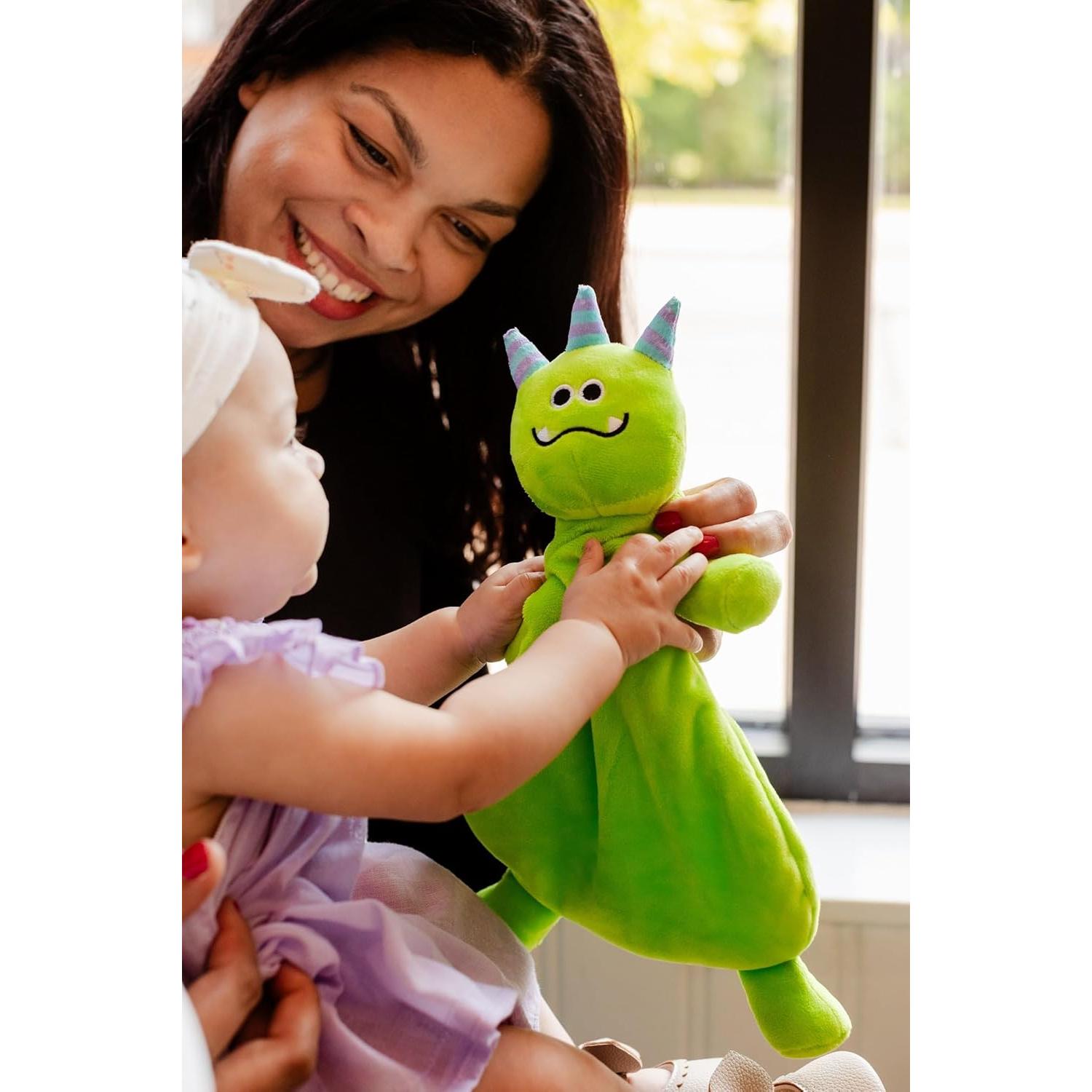 WubbaNub Monstruo Verde Lovey Peluche Suave 33x20cm