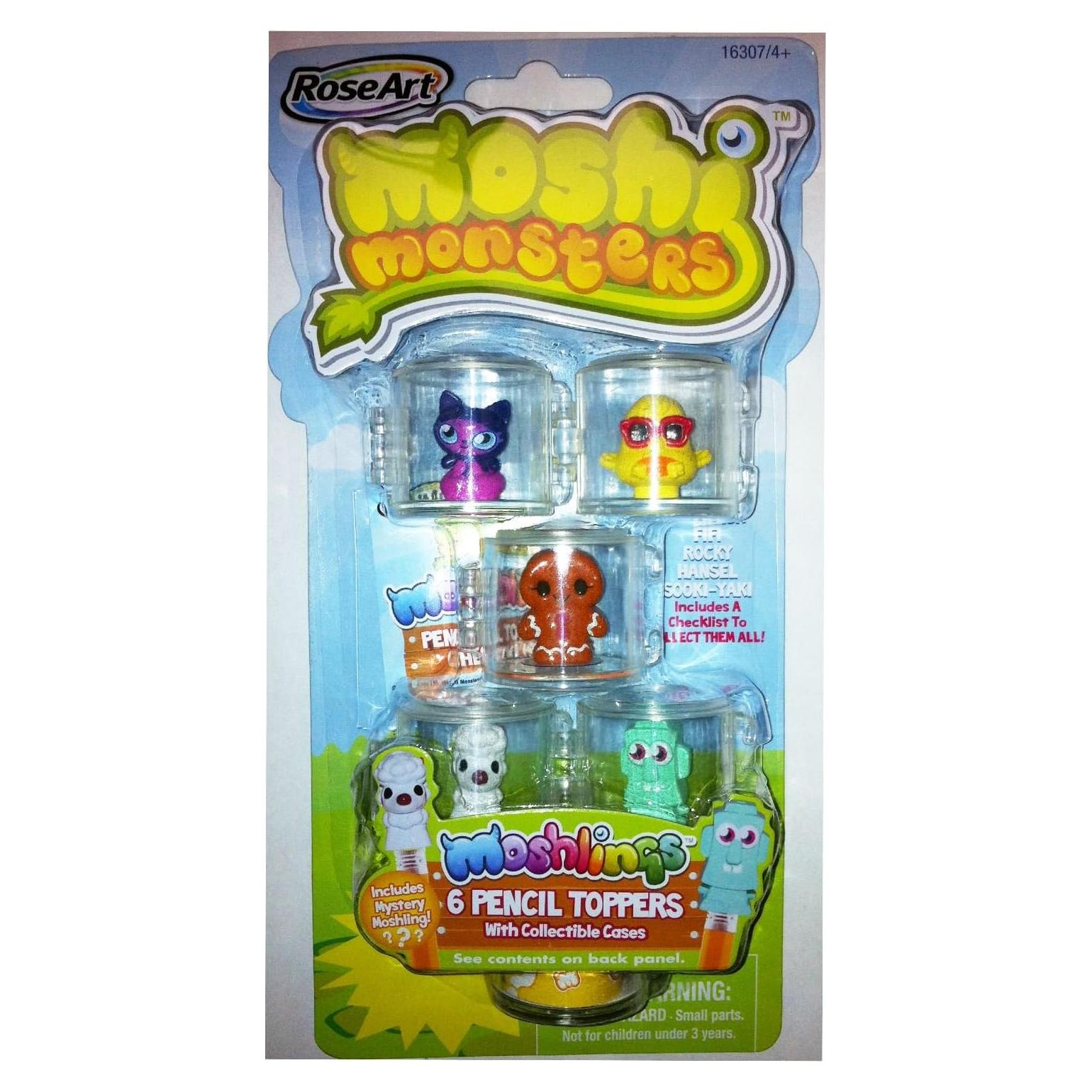 Toppers de Lápiz Moshi Monsters - Dj Quack, Fifi, Rocky, Hansel y Sooki-Yaki