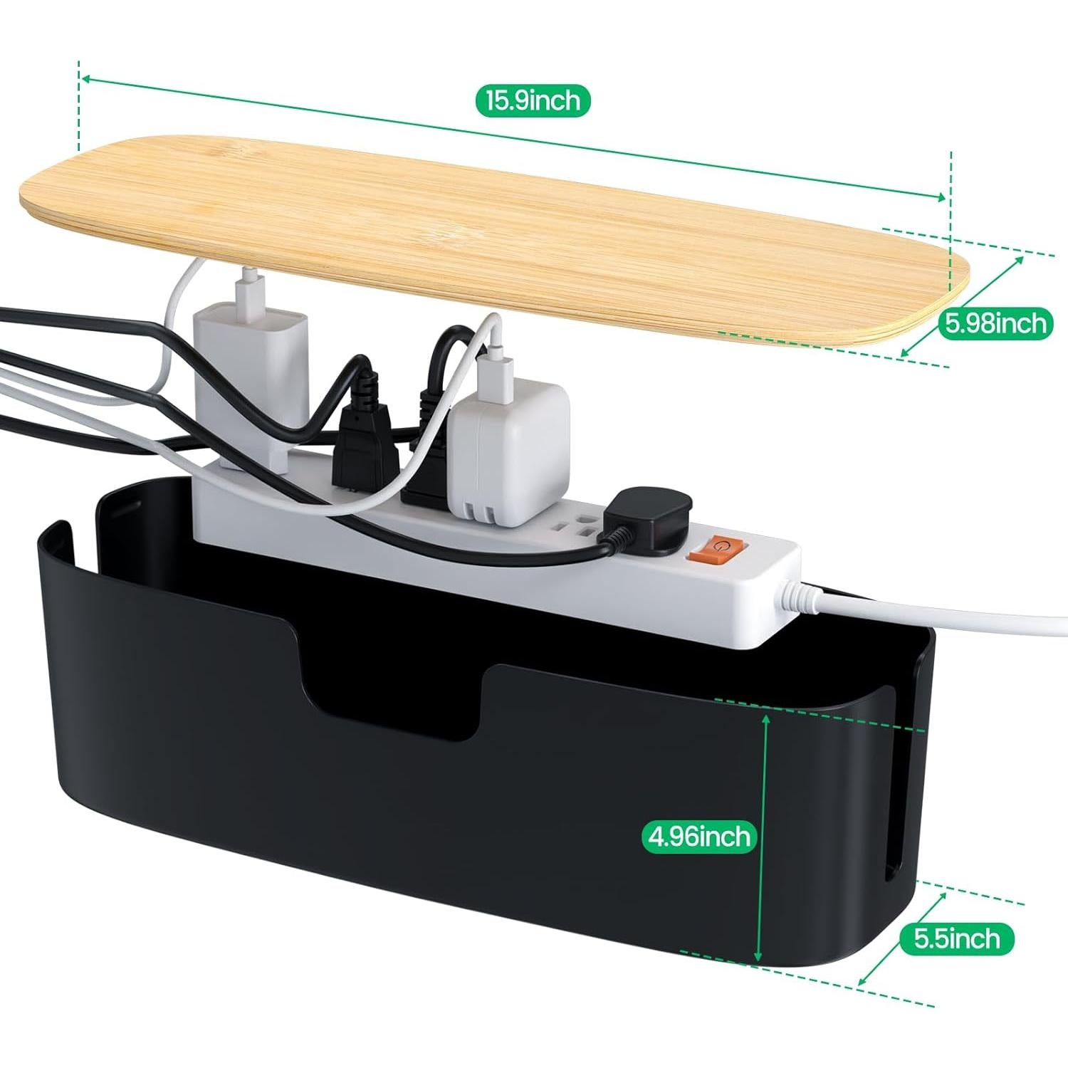 Caja Organizadora de Cables Bukuwa Grande - Negra