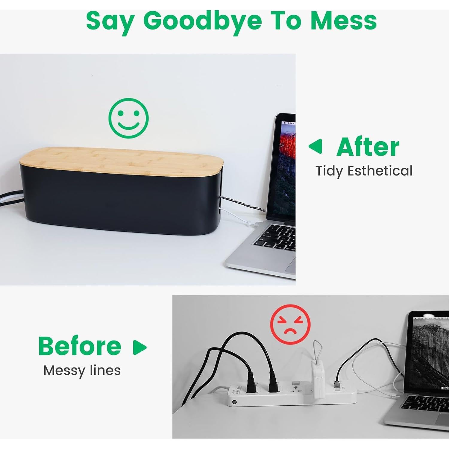 Caja Organizadora de Cables Bukuwa Grande - Negra