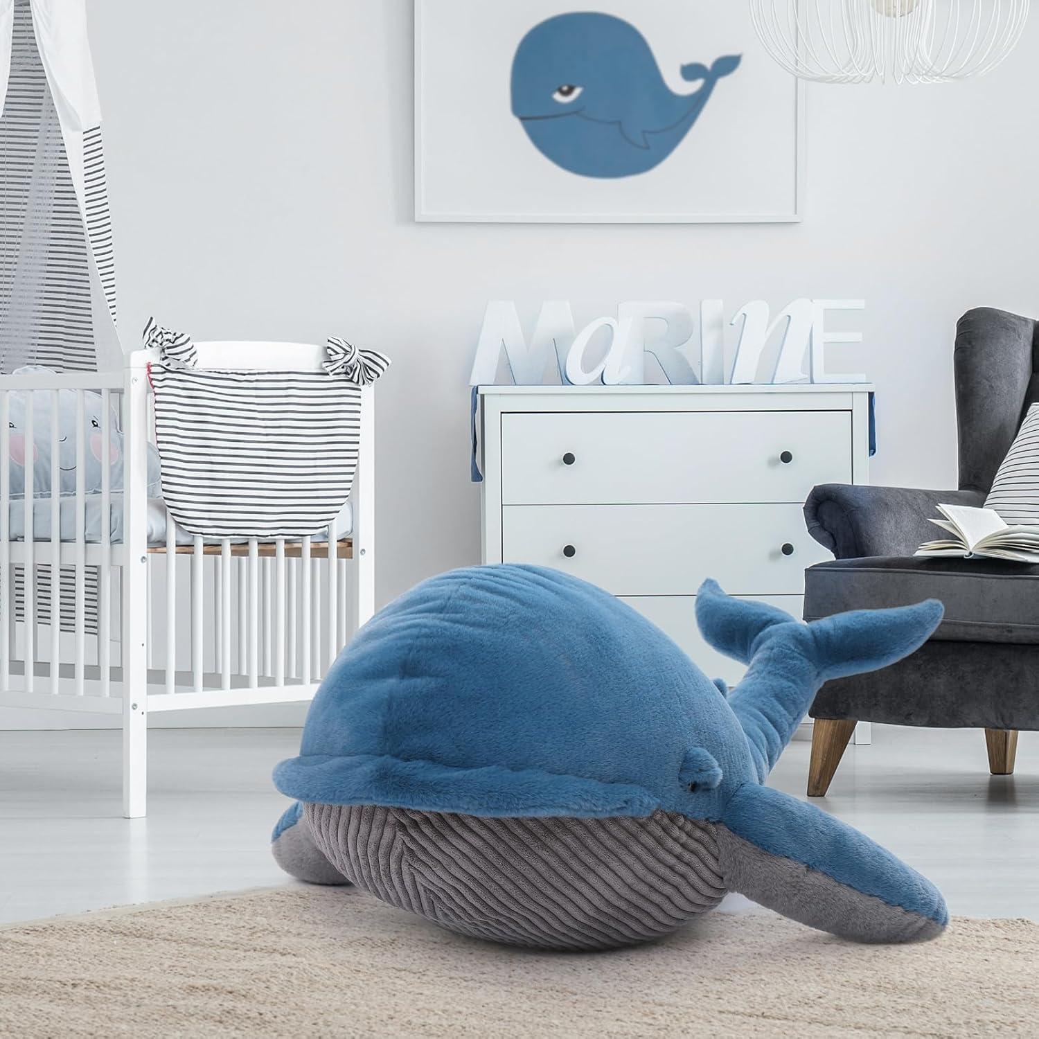 Almohada de Peluche Ballena Azul MaoGoLan 110 cm Suave