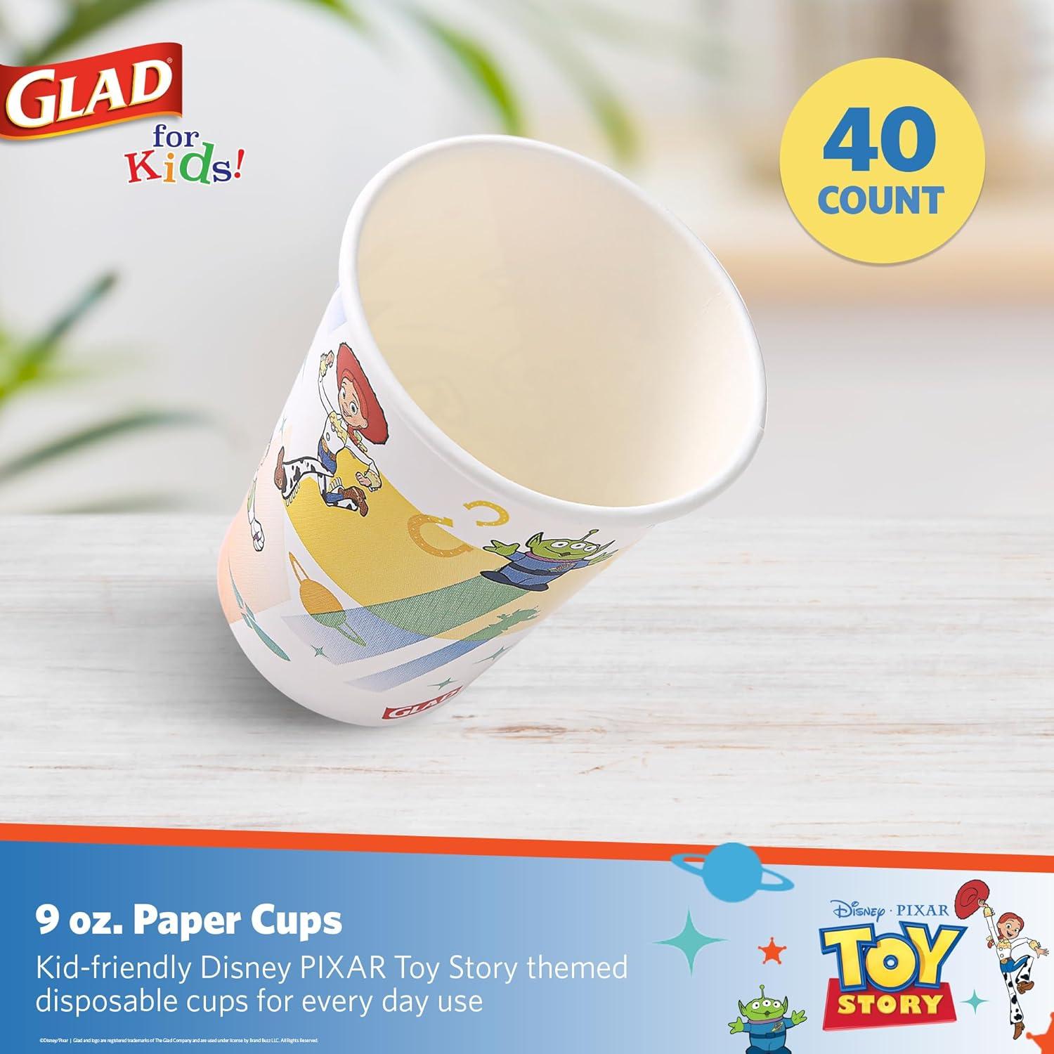 Vasos de Papel Desechables Glad Disney Pixar Toy Story 9 oz - 40 Unidades