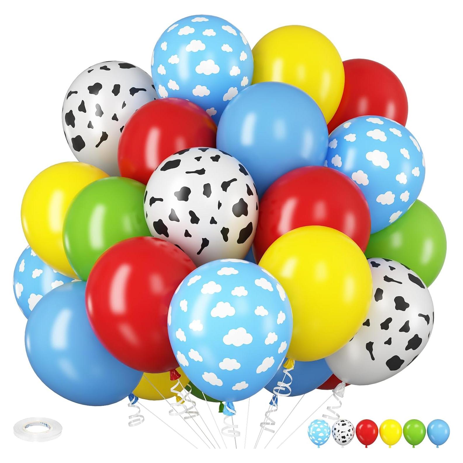 Globos de Fiesta Temática Granja HILAVO 35PC 12" Vaca Nube Azul