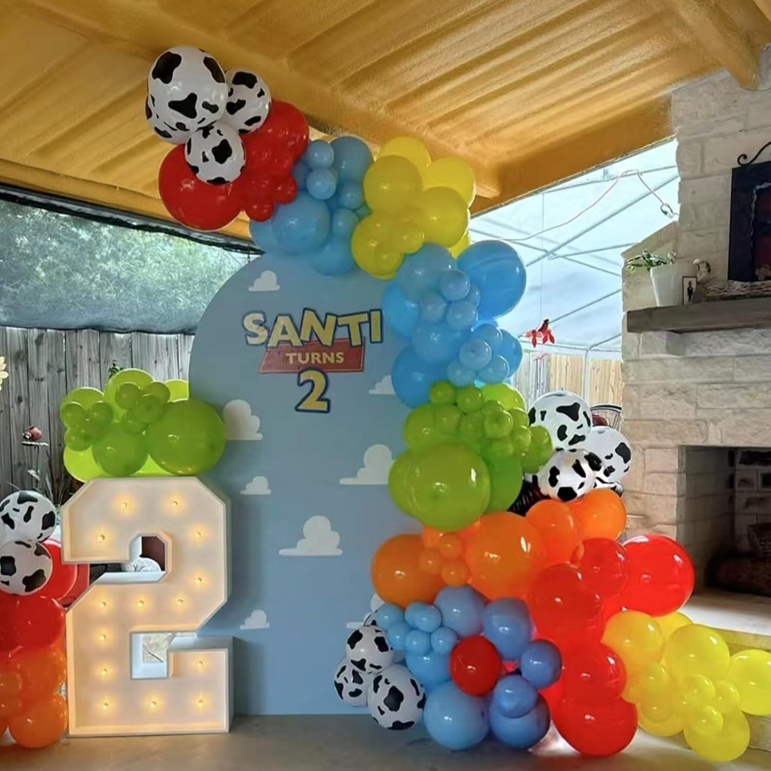 Globos de Fiesta Temática Granja HILAVO 35PC 12" Vaca Nube Azul