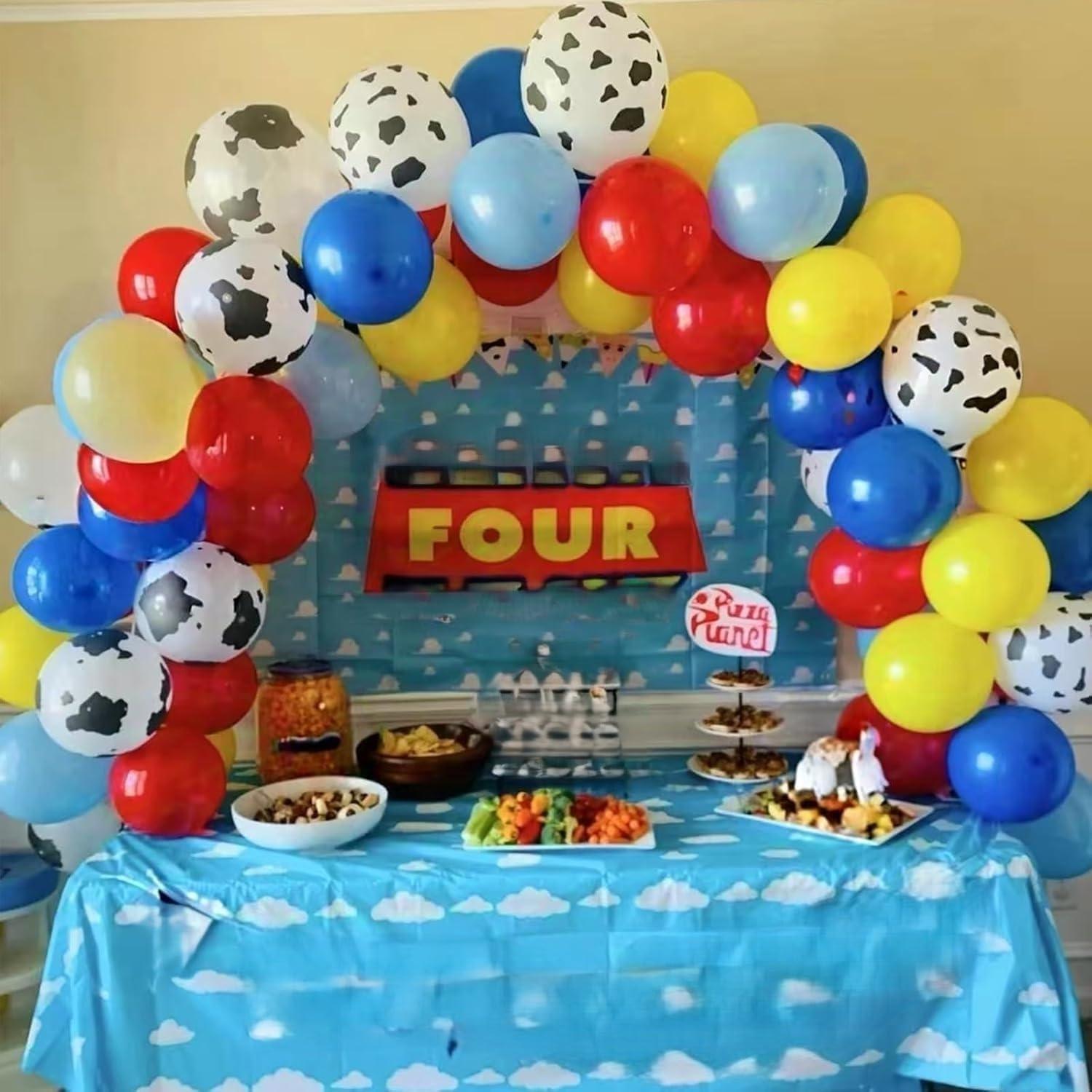 Globos de Fiesta Temática Granja HILAVO 35PC 12" Vaca Nube Azul
