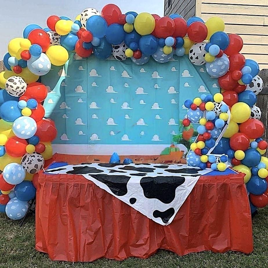 Globos de Fiesta Temática Granja HILAVO 35PC 12" Vaca Nube Azul