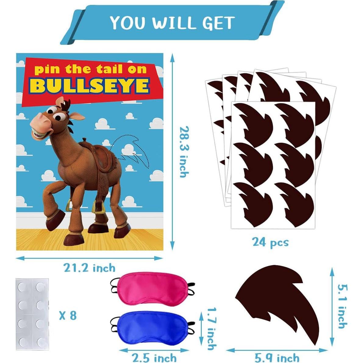 Juego de Fiesta Pin the Tail on The Bullseye OULUN 24PCS