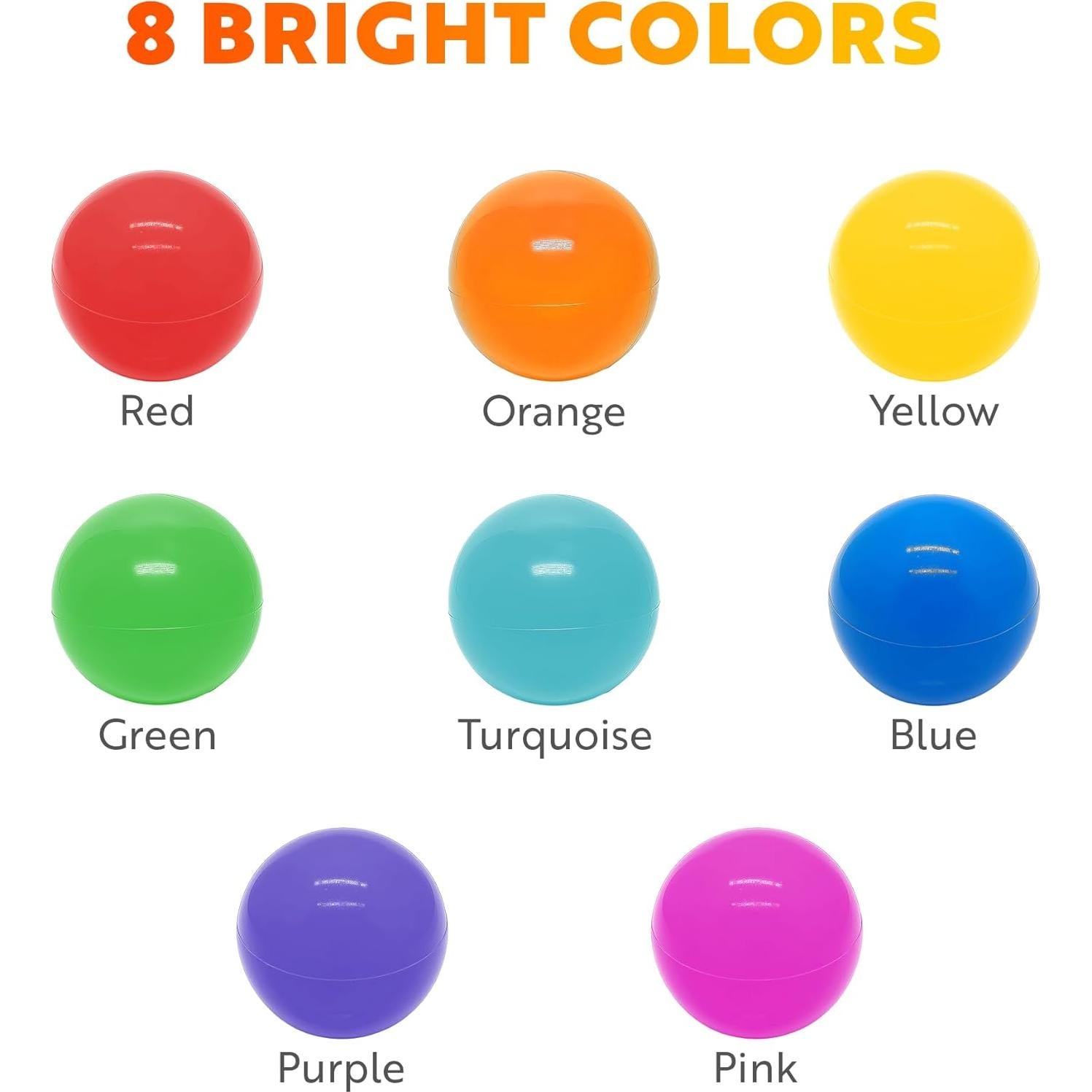 Bolas de Plástico Playz 50 Unidades 8 Colores Vibrantes