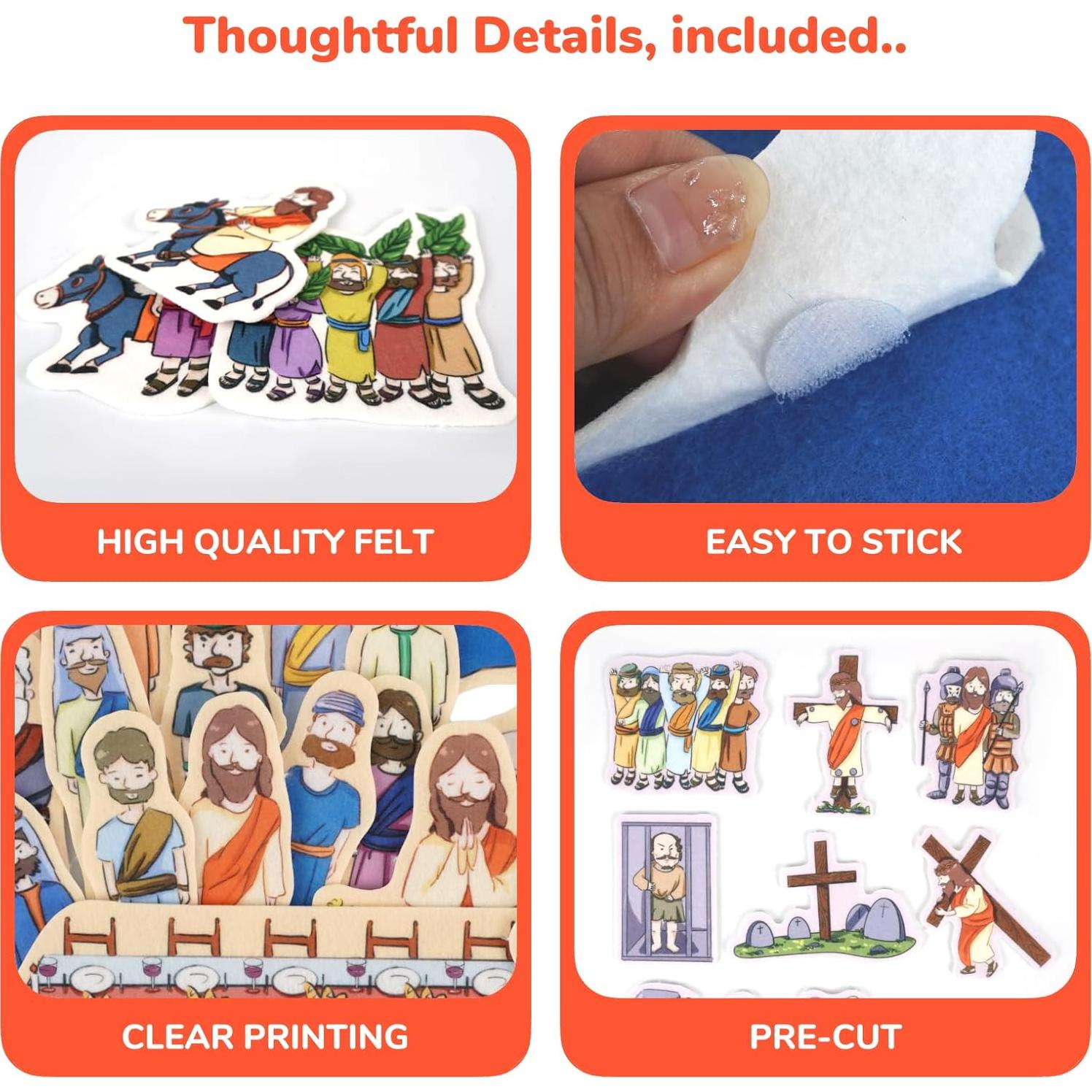 Juego de 4 Tableros de Fieltro CHEFAN - Historias Bíblicas