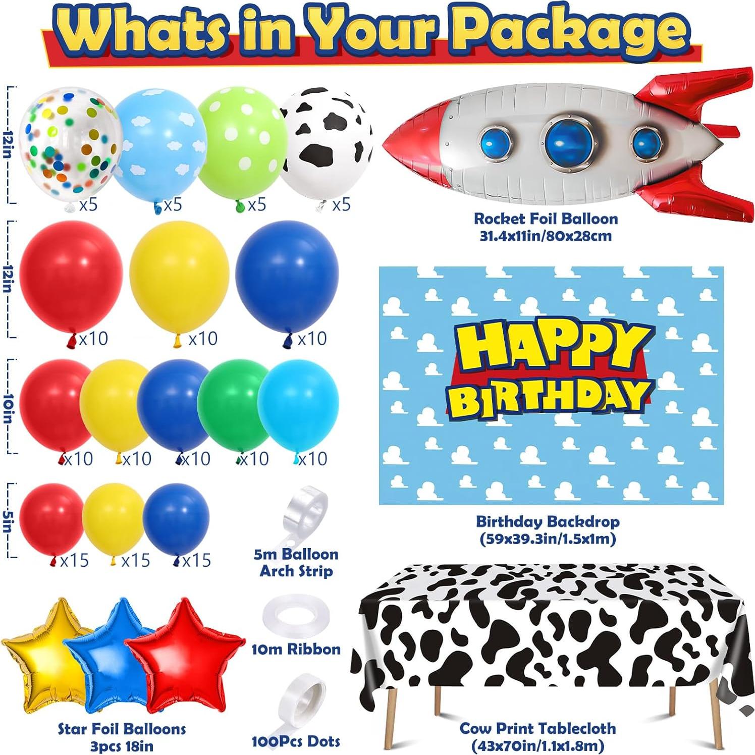 Winrayk 154 Piezas Decoraciones de Cumpleaños Temáticas de Juguetes