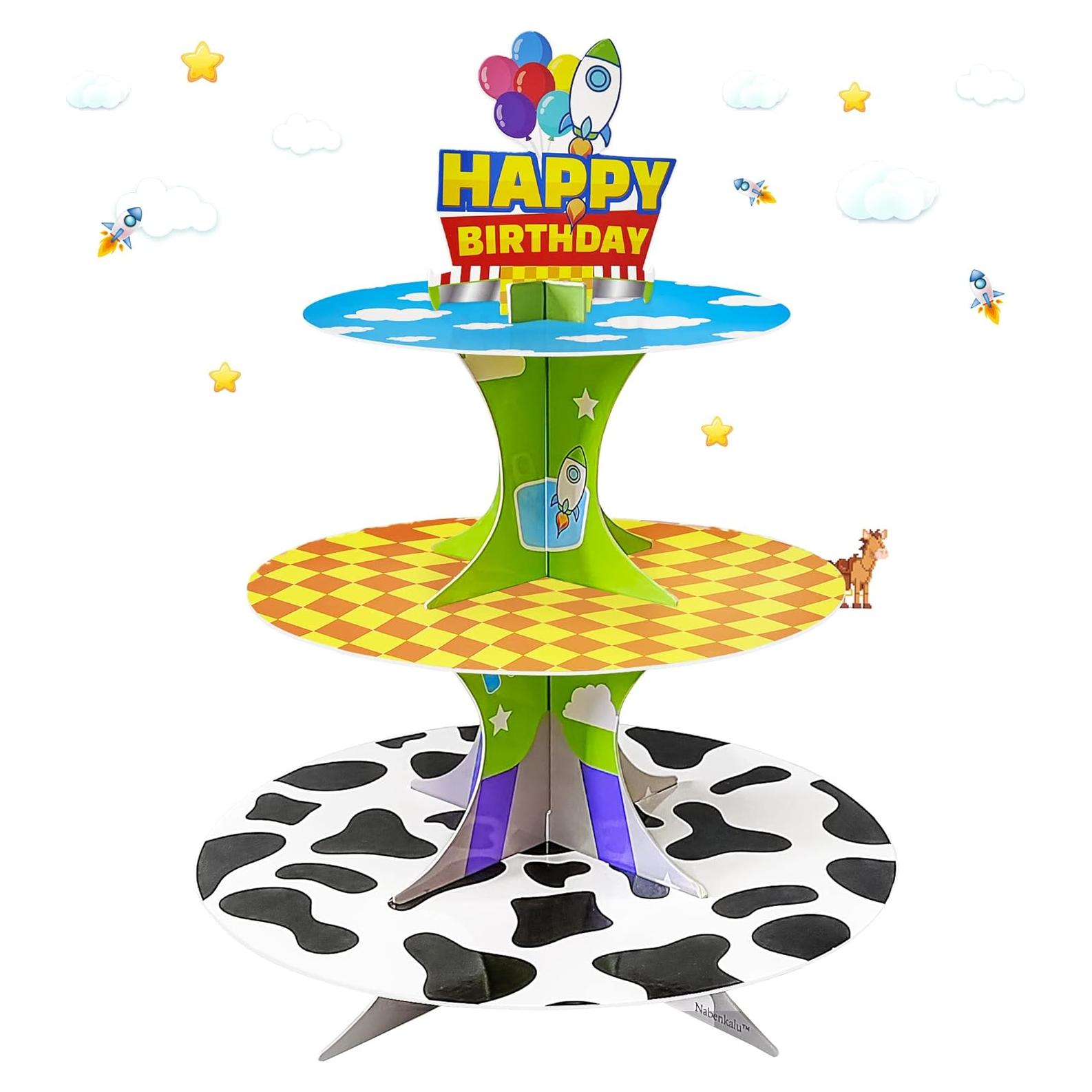 Soporte para Cupcakes Plegable 3 Niveles Caricaturas AB-182