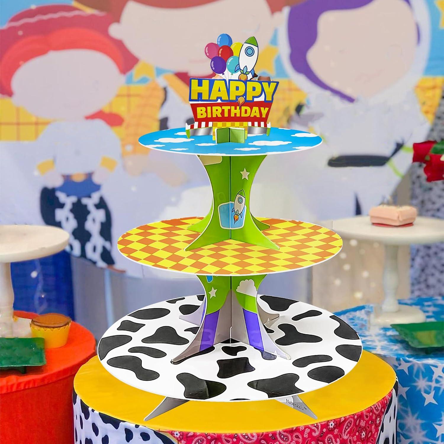 Soporte para Cupcakes Plegable 3 Niveles Caricaturas AB-182