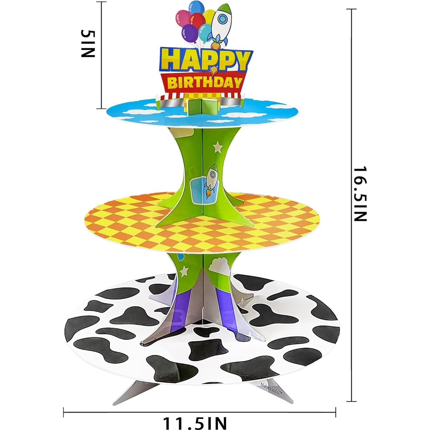 Soporte para Cupcakes Plegable 3 Niveles Caricaturas AB-182