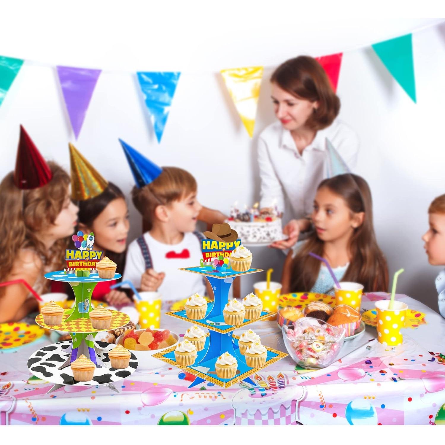 Soporte para Cupcakes 3 Niveles Temática Dibujos Animados