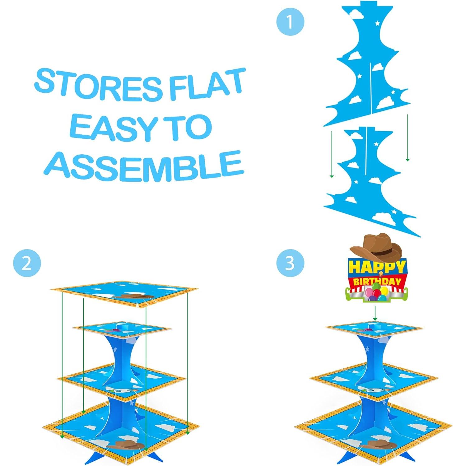 Soporte para Cupcakes 3 Niveles Temática Dibujos Animados