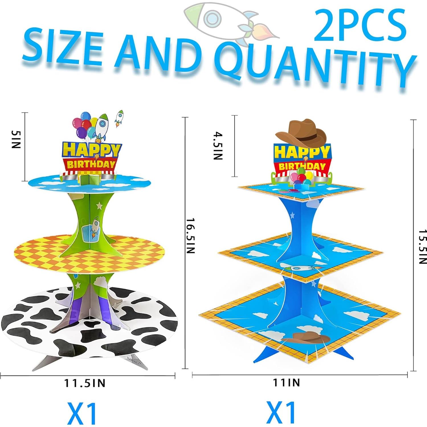 Soporte para Cupcakes 3 Niveles Temática Dibujos Animados