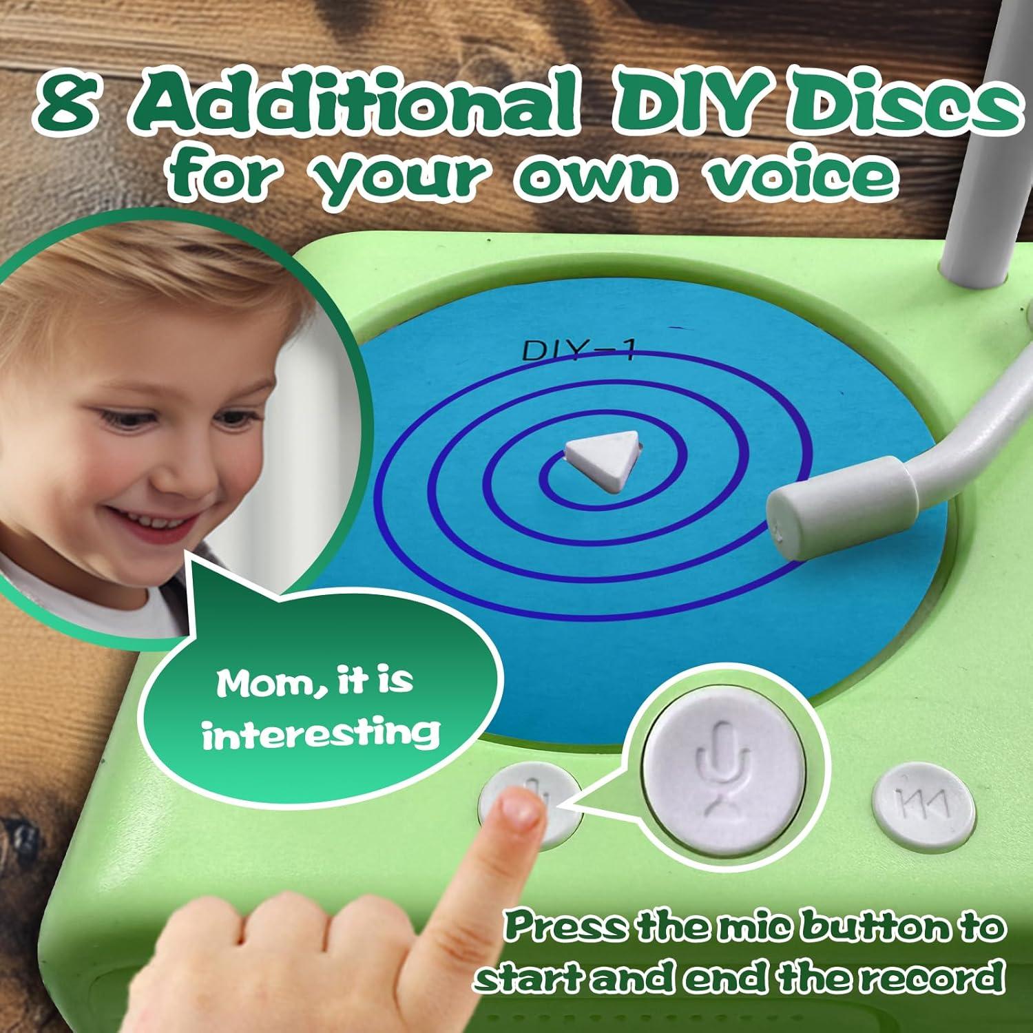 Reproductor de Música Infantil Halcontorno D7 - Fonógrafo Verde