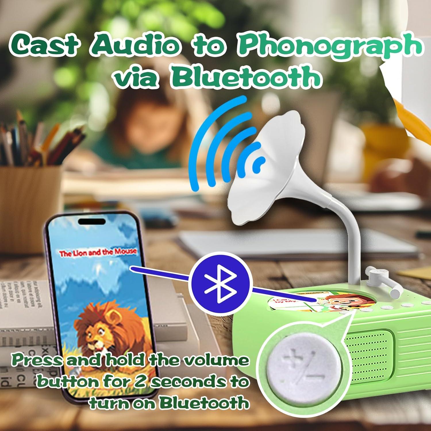 Reproductor de Música Infantil Halcontorno D7 - Fonógrafo Verde