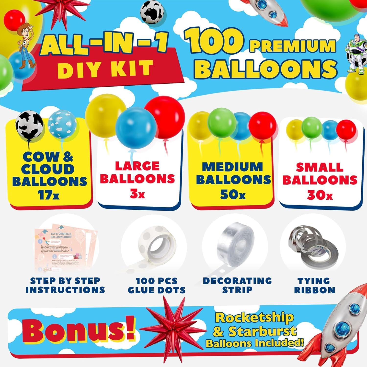 Kit de Arco de Globos Toy Story - Sheryl Decor - 100 Piezas