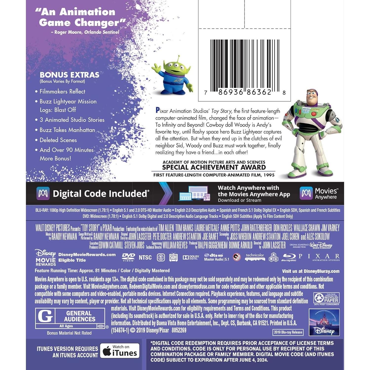 Toy Story Blu-ray - Sony Pictures - 2 Discos - 1h 20min