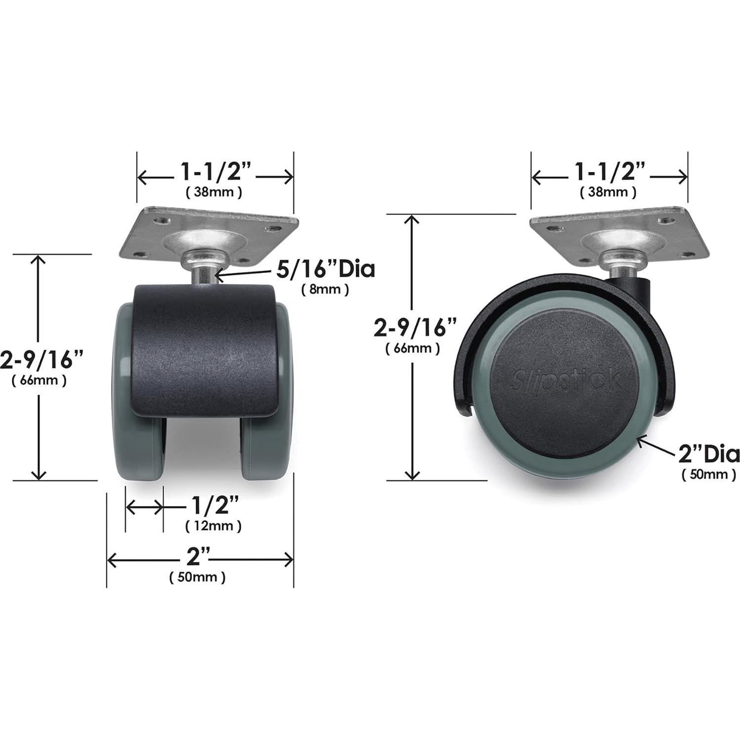 Ruedas de Goma Slipstick CB681 5/16" Montaje - Juego de 4