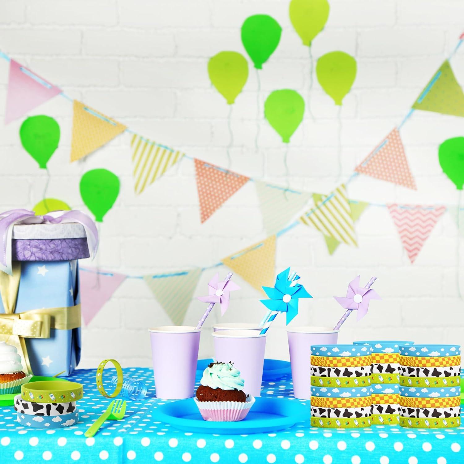 Pulseras de Silicona MVC 36 Pcs para Fiestas de Cumpleaños