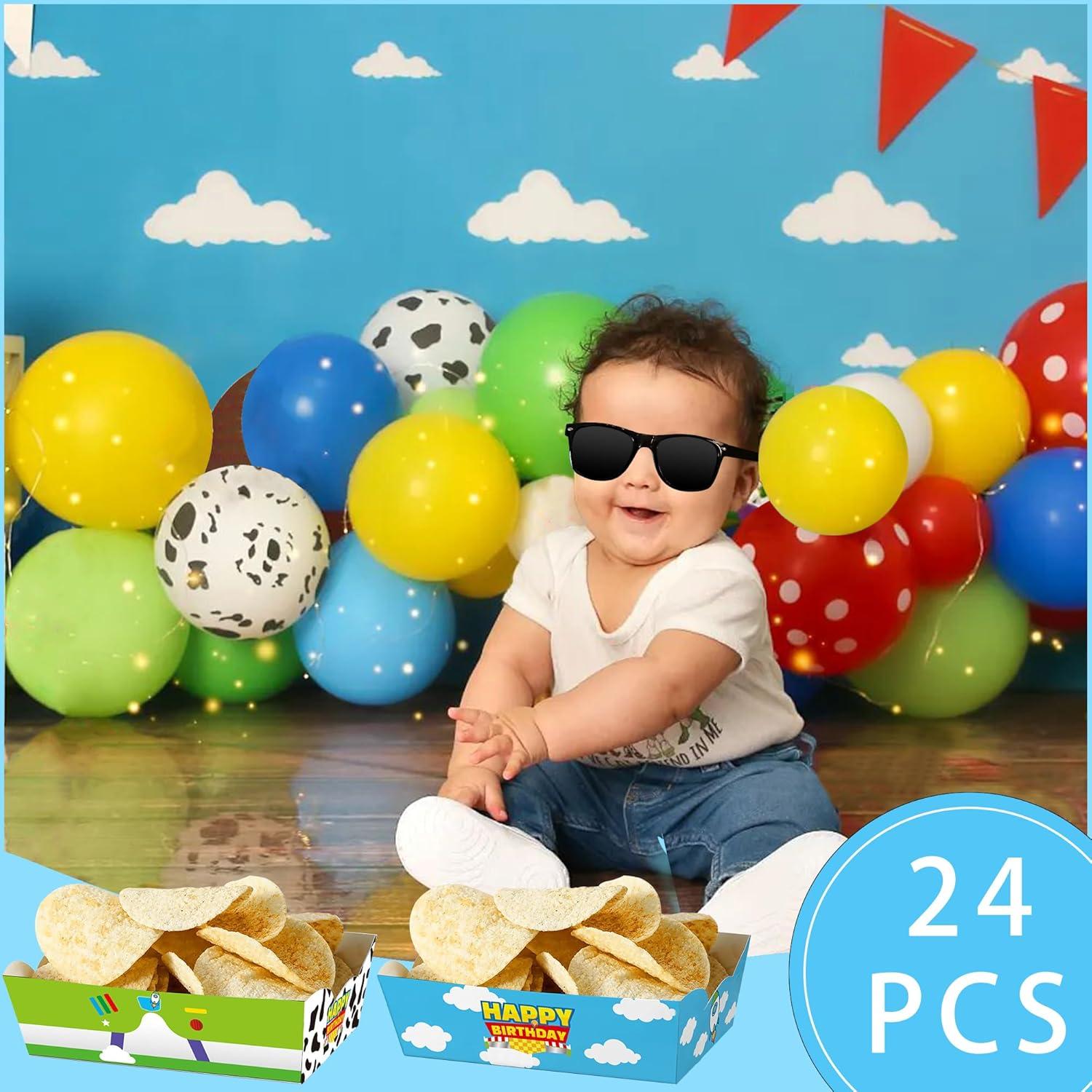 24 Bandejas de Papel Desechables Xustanina para Fiesta Temática