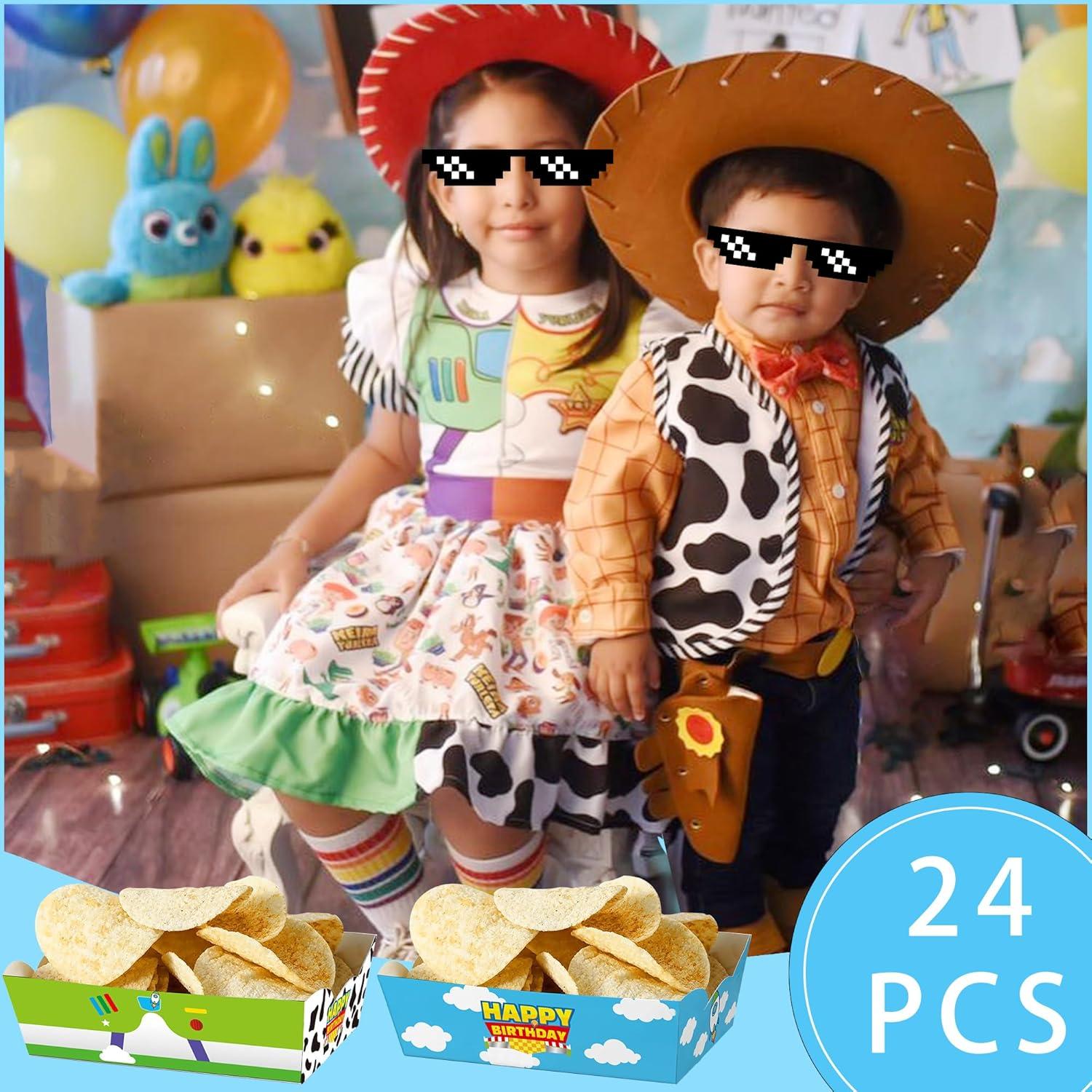 24 Bandejas de Papel Desechables Xustanina para Fiesta Temática