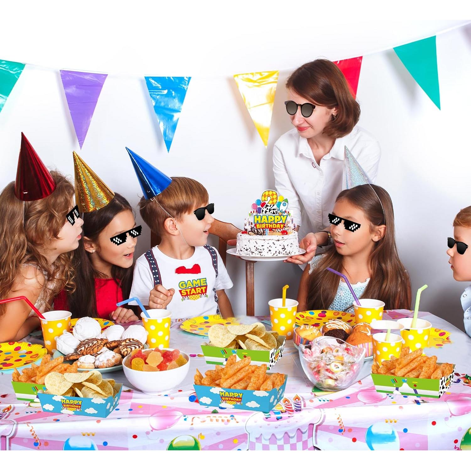 24 Bandejas de Papel Desechables Xustanina para Fiesta Temática