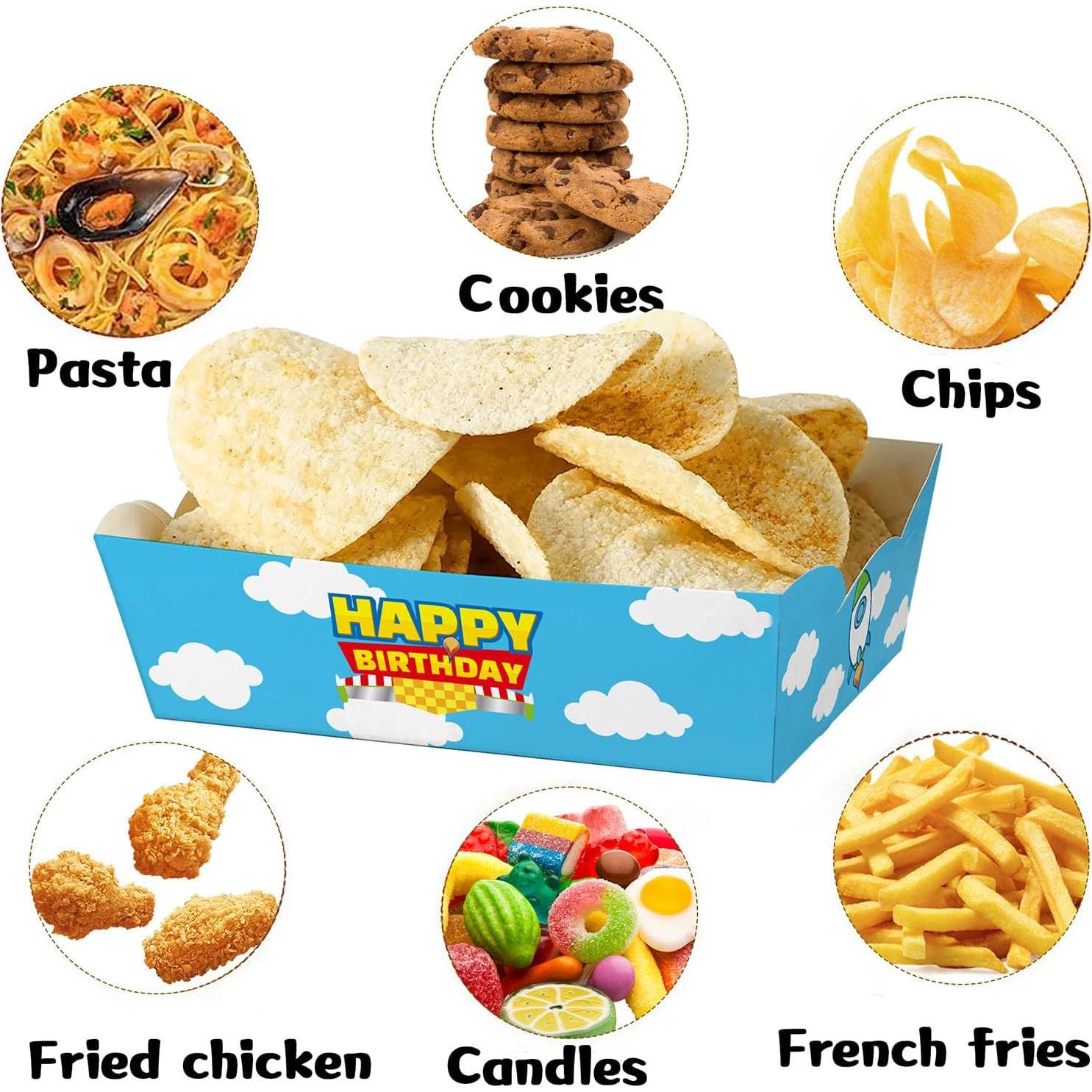 24 Bandejas de Papel Desechables Xustanina para Fiesta Temática