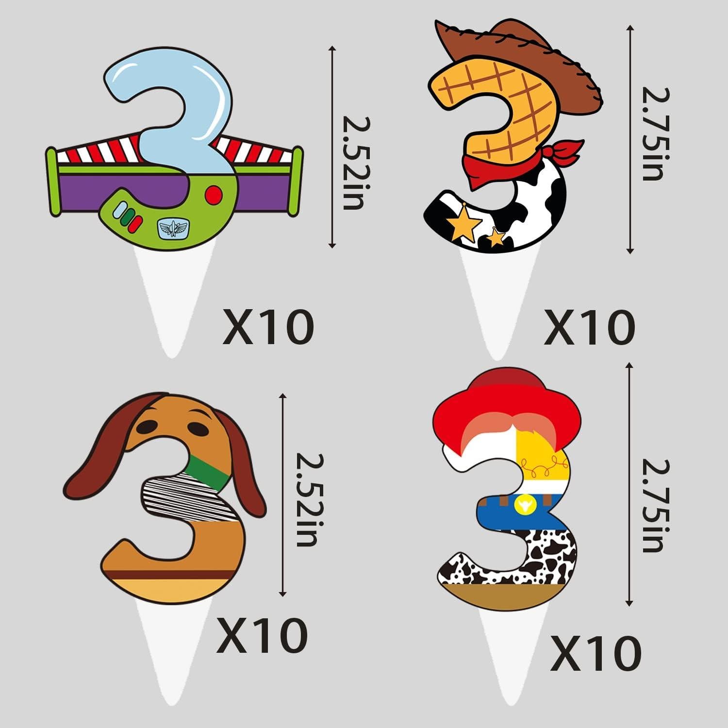 40 Adornos de Cupcake de Cuento de Hadas 3er Cumpleaños