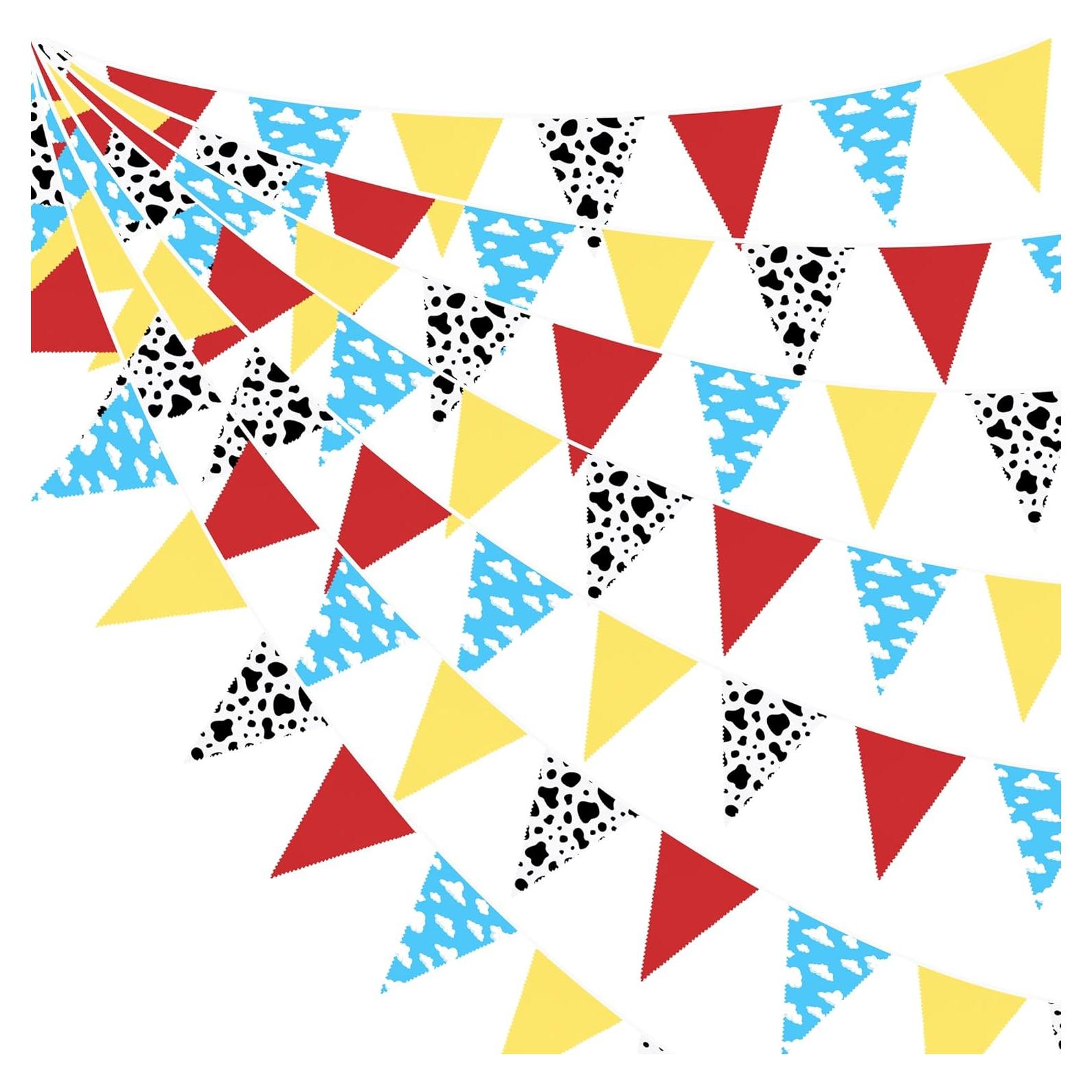 Guirnalda de Banderines de Tela Algodón Tema Cuento de Juguetes 10m