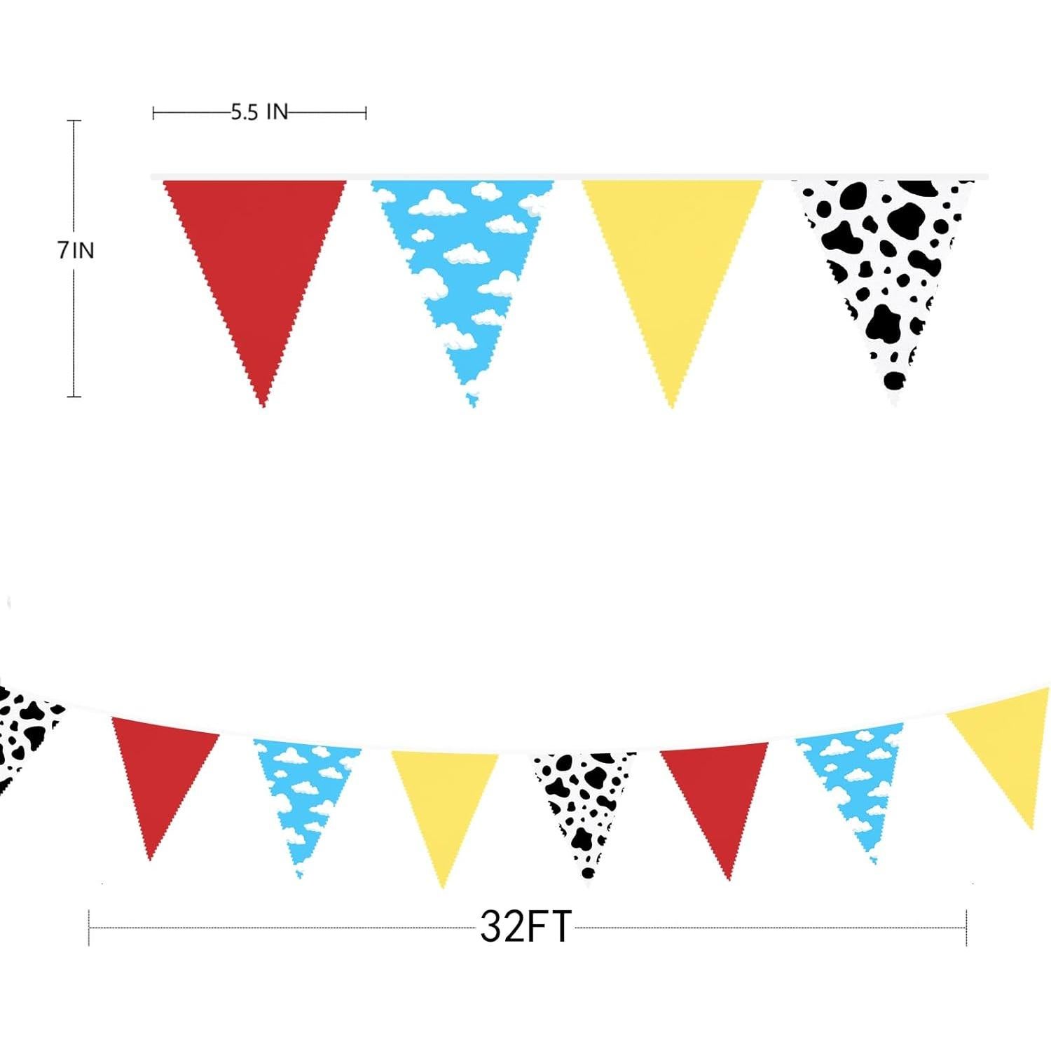Guirnalda de Banderines de Tela Algodón Tema Cuento de Juguetes 10m