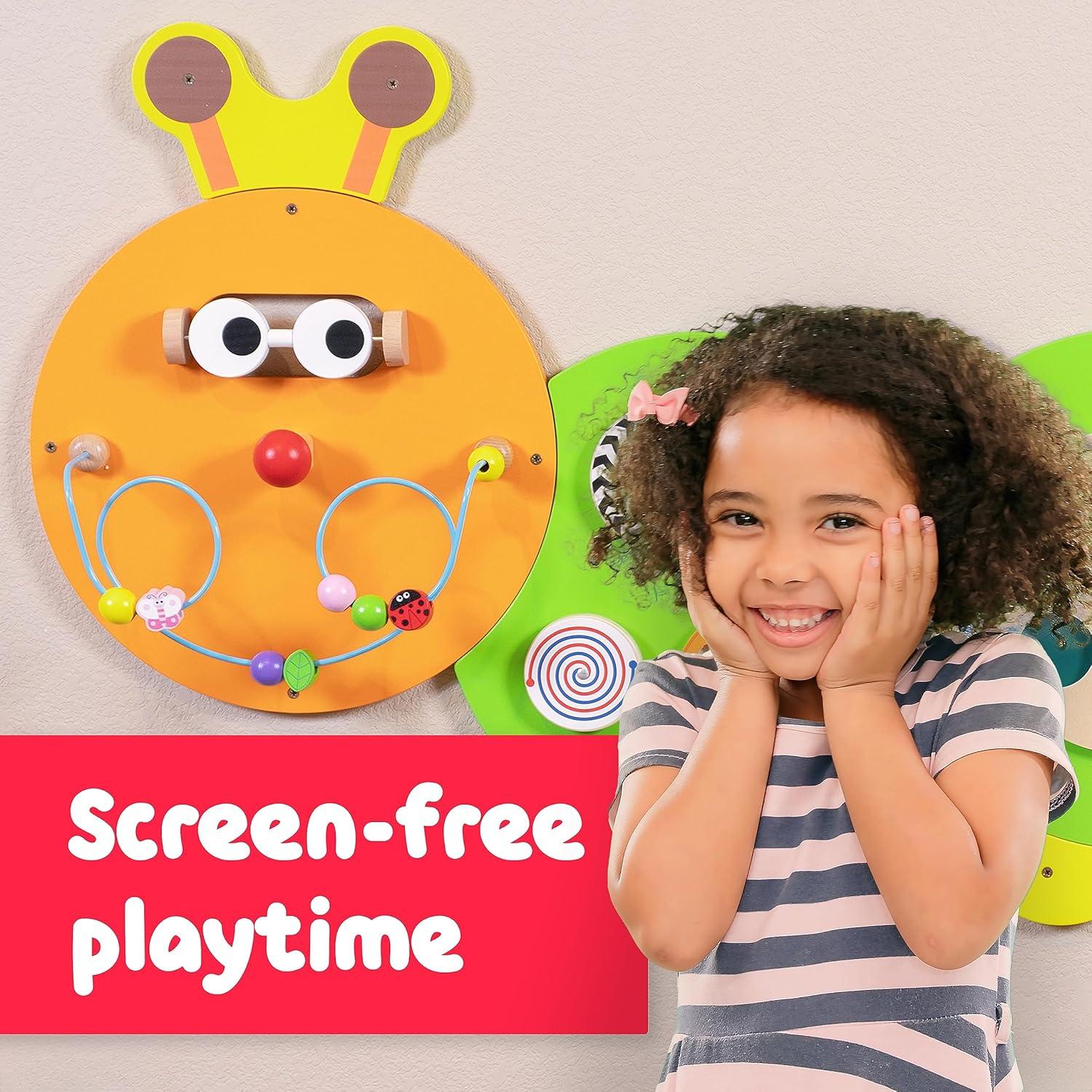 Paneles de Pared Sensorial Montessori Oruga Spark & Wow 8 Actividades