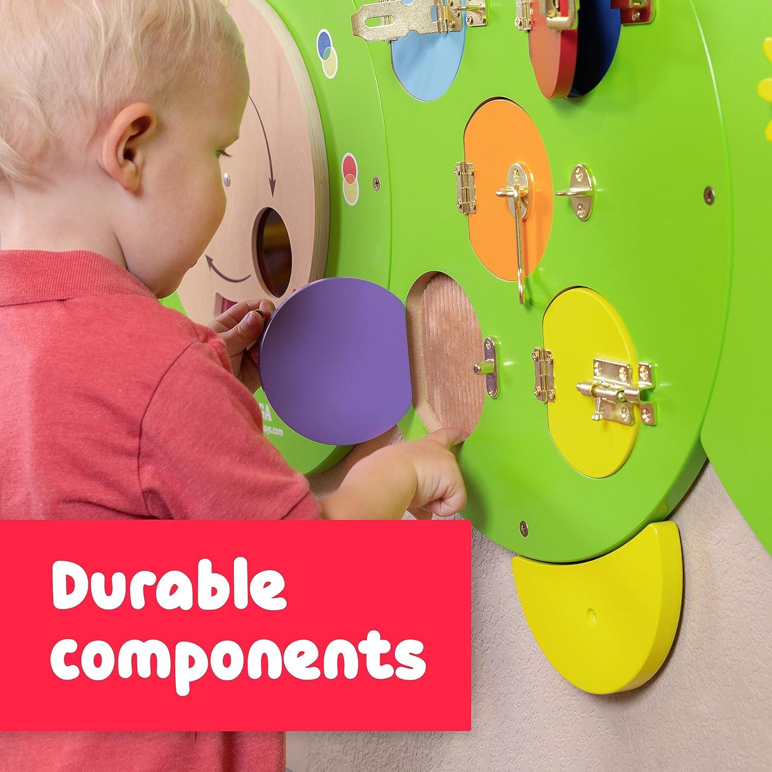 Paneles de Pared Sensorial Montessori Oruga Spark & Wow 8 Actividades
