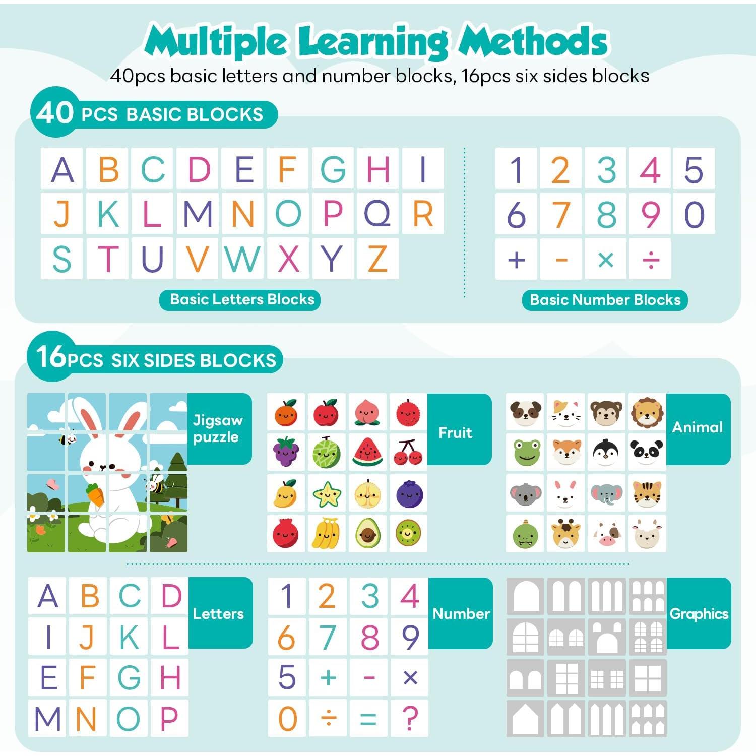 Bloques de Construcción HOPANDOS 56 Piezas Acrílicos para Niños