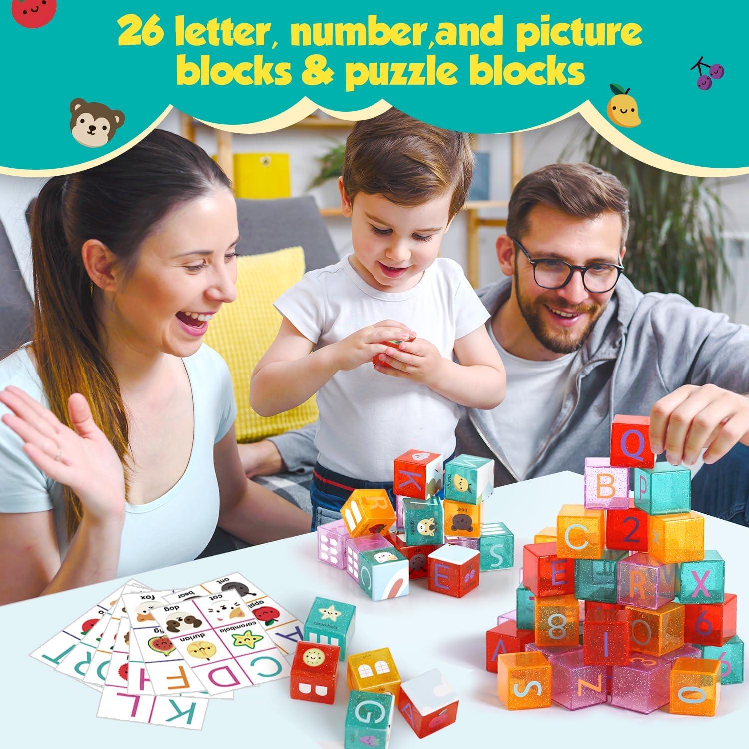 Bloques de Construcción HOPANDOS 56 Piezas Acrílicos para Niños