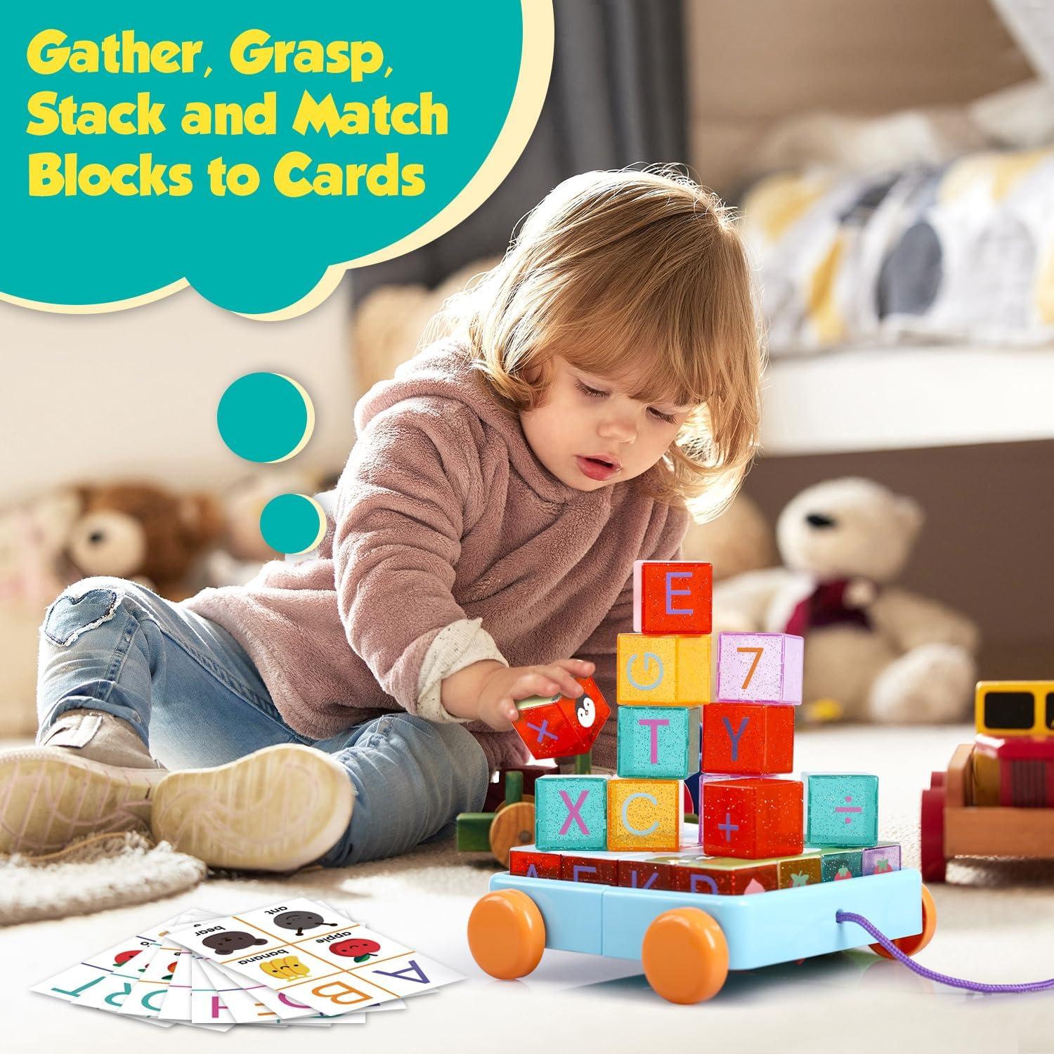 Bloques de Construcción HOPANDOS 56 Piezas Acrílicos para Niños